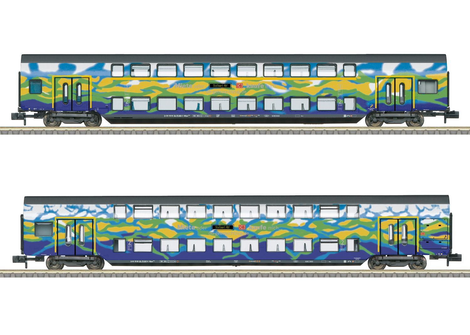 Trix 18298 - Doppelstockwagen-Set DB Ep.VI 2.tlg. Touristik N 1:160