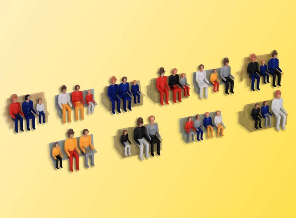 Kibri 38114 - Deko-Set Sitzende Figuren H0 1:87