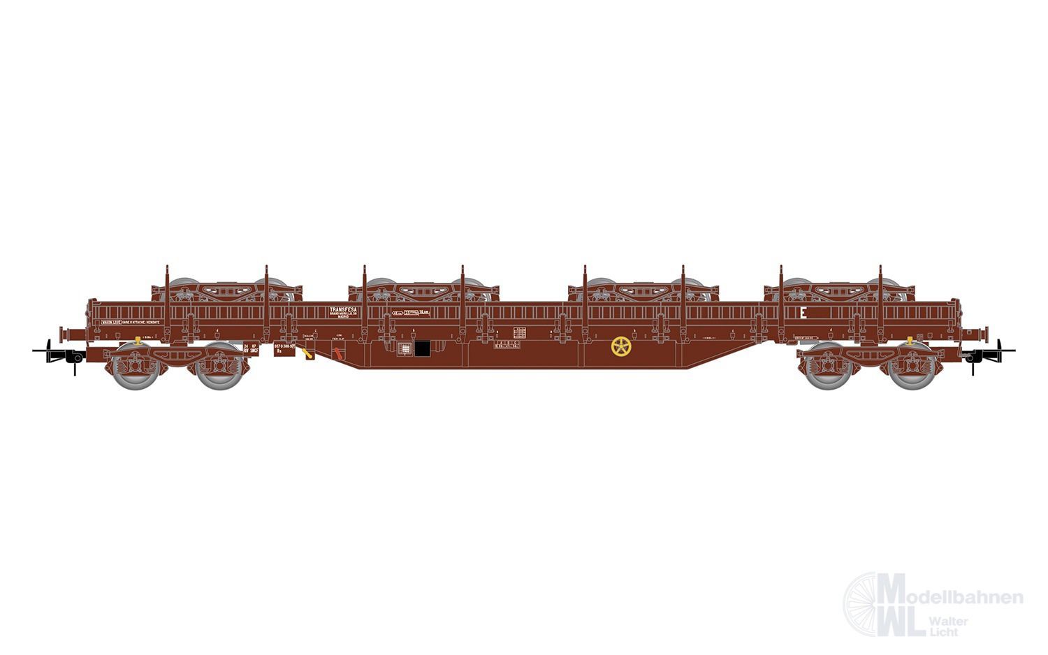 Electrotren 6039 - Rungenwagen TRANSFESA Ep.V Ladegut Drehgestelle H0/GL