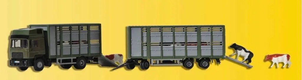 Kibri 12248 - Viehtransporter mit Anhänger und 12 Kühen H0 1:87
