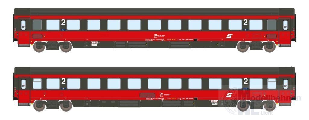 ASM 24001 - PersonenwagenSet ÖBB Ep.IV EC 64 Bmz ÖBB 2.tlg. N 1:160