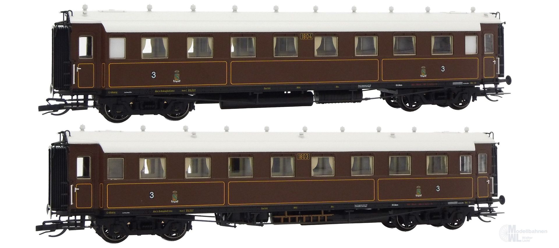 Saxonia Modellbau 120175 - Peronenwagen Set K.Sächs.Sts.E.B. Ep.I C4Ü Sa 07 2.tlg. TT 1:120