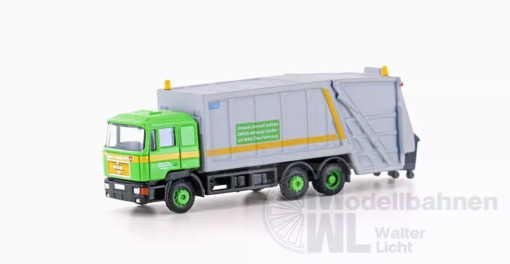 Lemke Minis 4663 - MAN F90 Müllwagen Zingg (CH) N 1:160