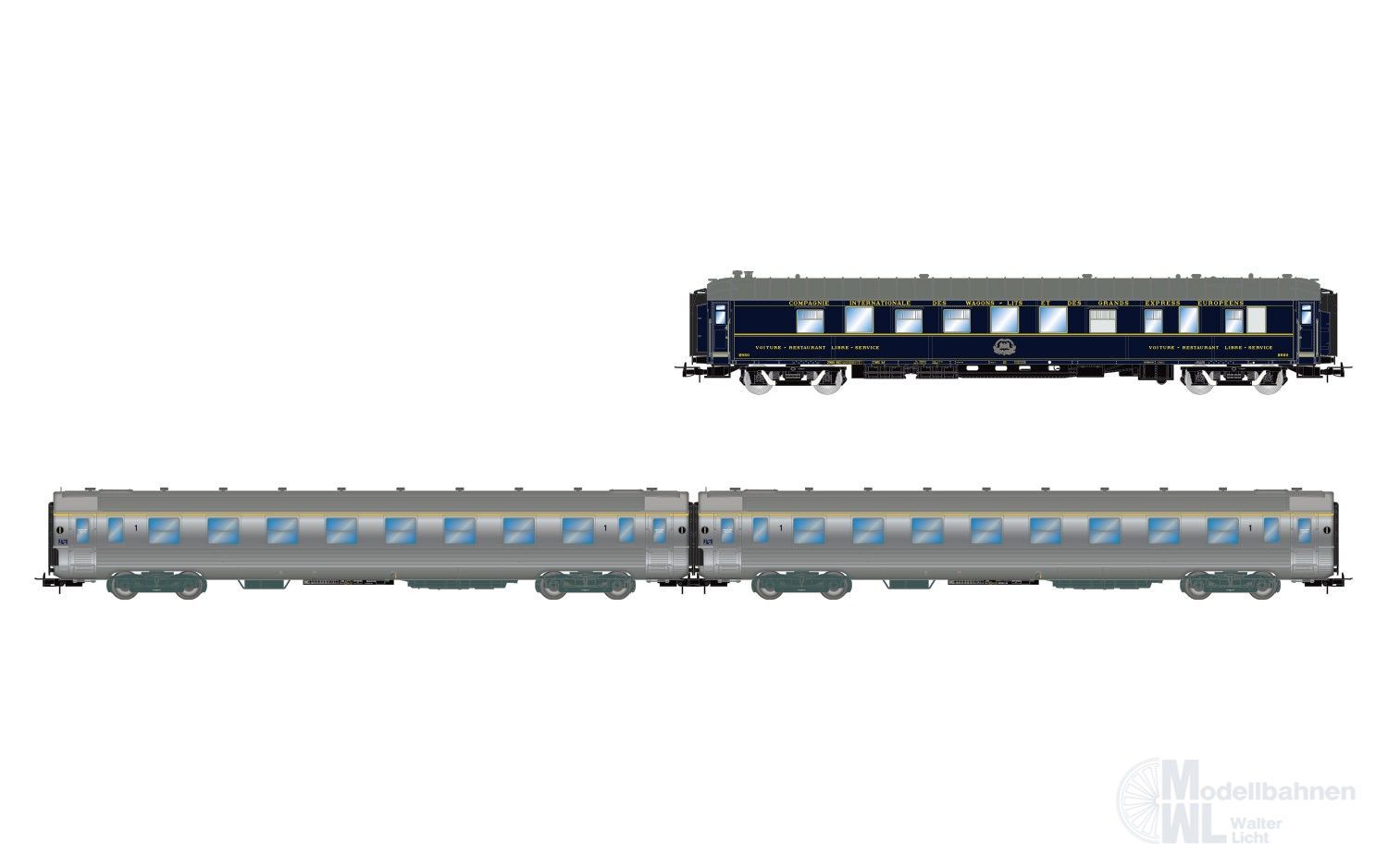 Jouef 4213 - Personenwagen Set SNCF Ep.III/IV 3.tlg. CIWL Set 1 H0/GL