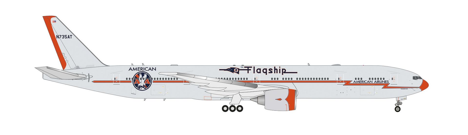 Herpa 574020 - Boeing 777-300ER AA FlagshipHeritage 1:200