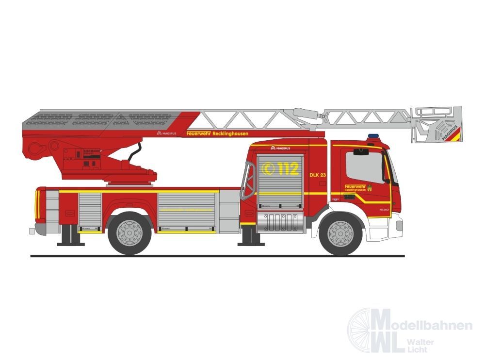 Rietze 71640 - Mercedes-Benz Atego Magirus DLK FW Recklinghausen H0 1:87