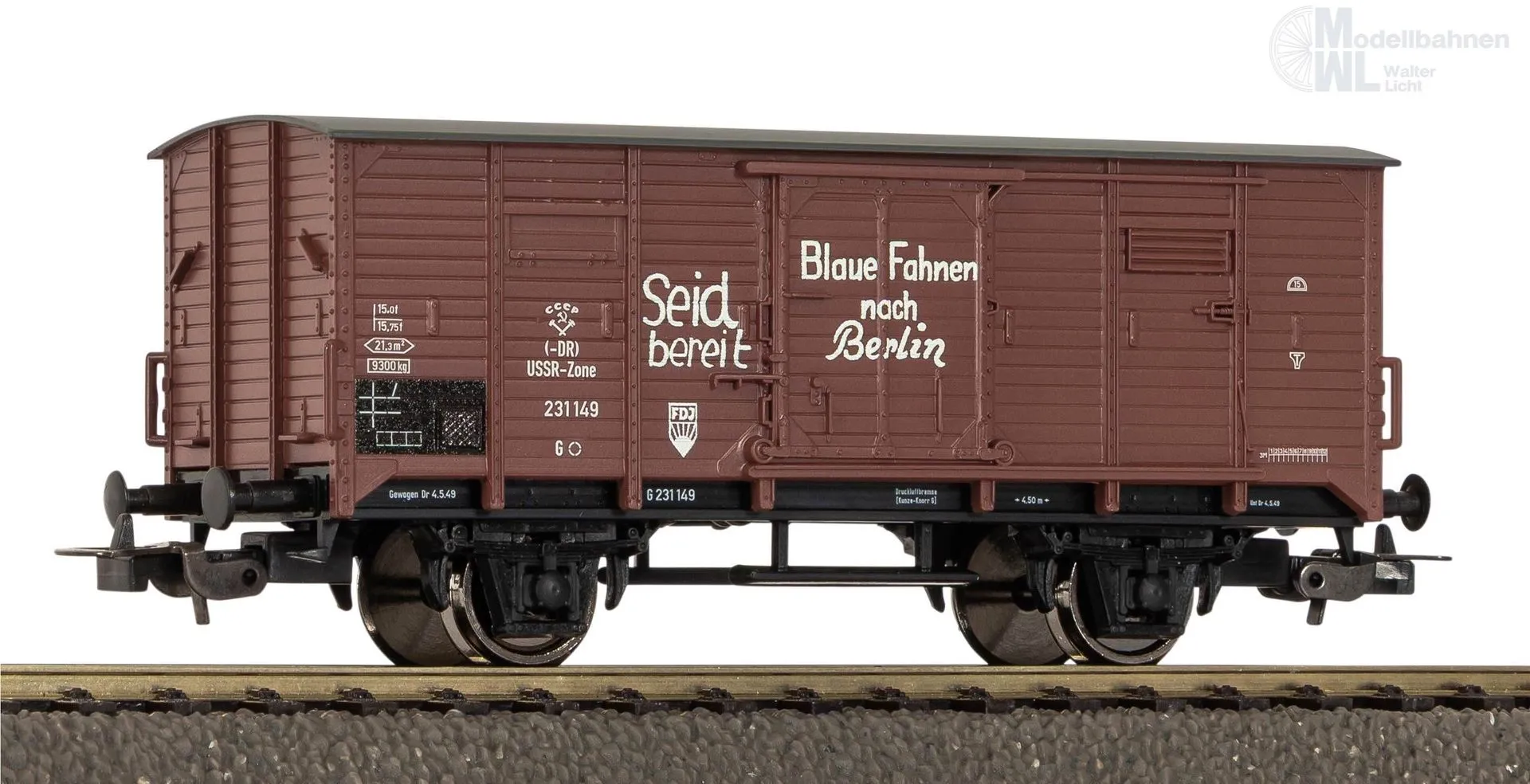 Piko 24567 - Güterwagen ged. DR Ep.III G02 FDJ H0/GL