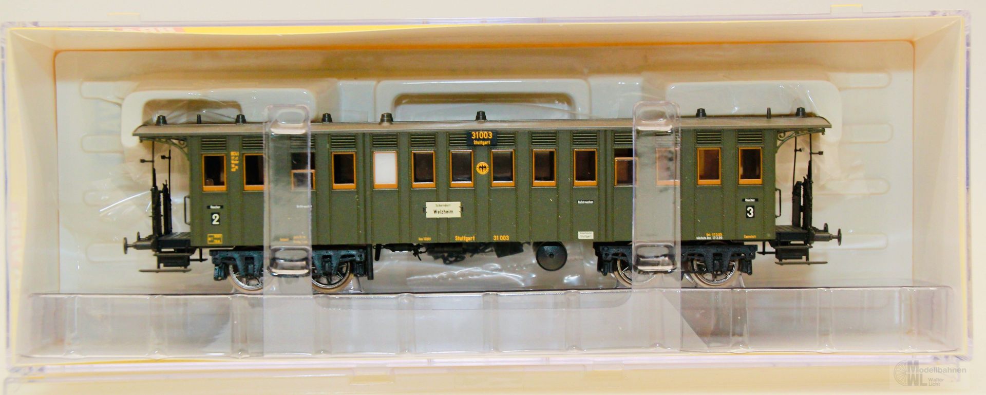 Brawa 2172 - BRAWA - Personenwagen DRG 31003 Stgt BCCI grün H0/GL