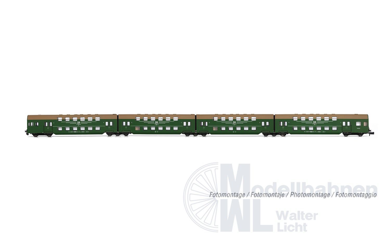 Arnold 4472 - Doppelstockwagen Einheit DR Ep.IV 4.tlg. N 1:160