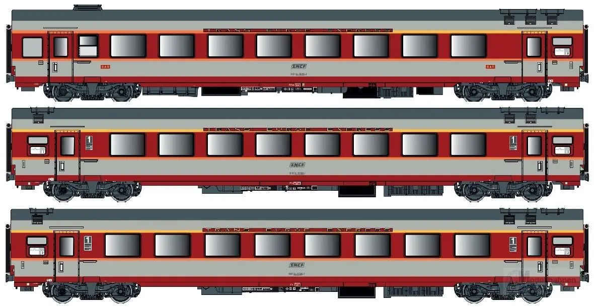 LS Models 40801DC - Personenwagen Set SNCF Ep.IV Jules Verne Set B 3.tlg. H0/GL