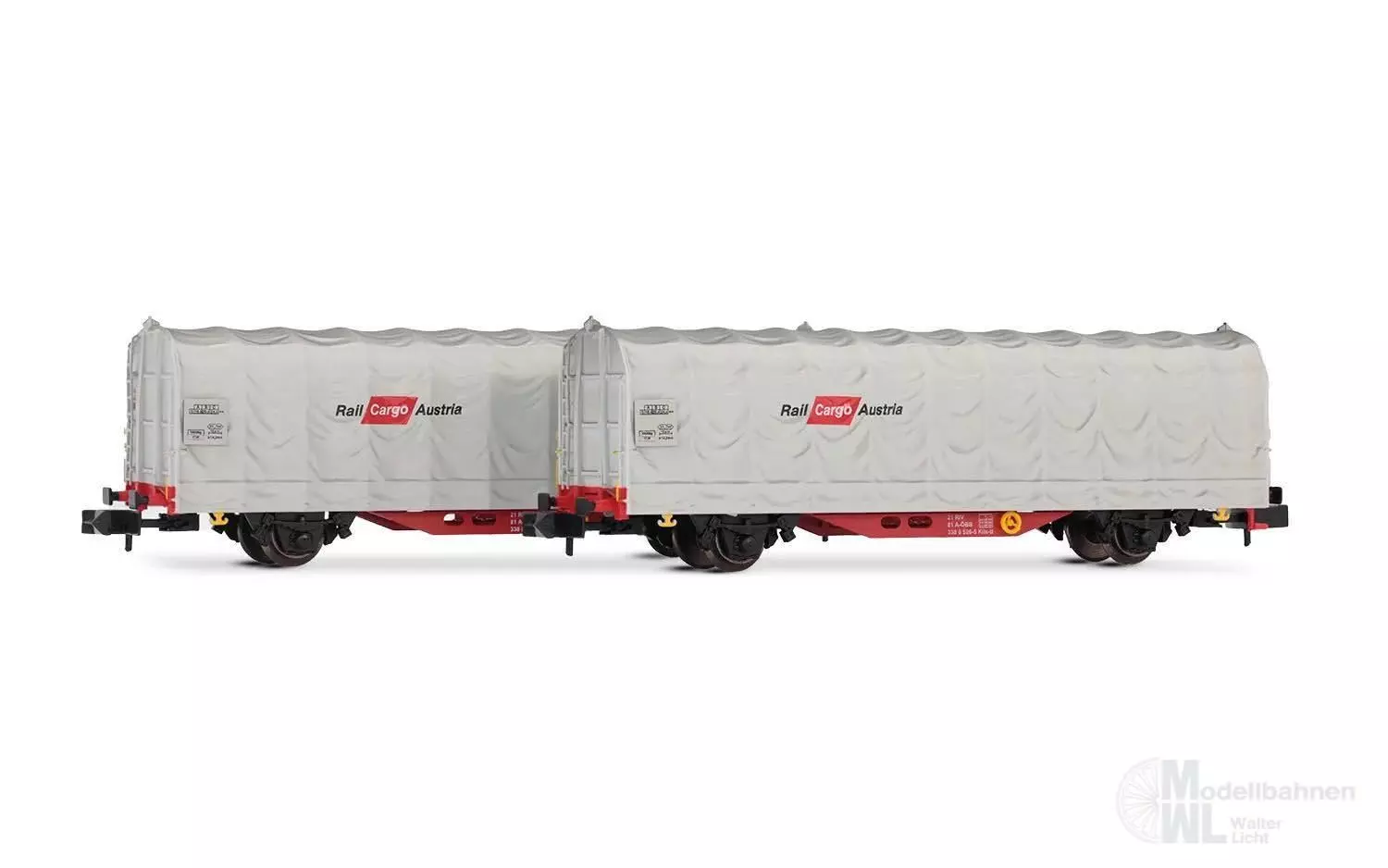 Arnold 6697 - Schiebeplanenwagen Set ÖBB Ep.V/VI Rail Cargo Austria 2.tlg. N 1:160