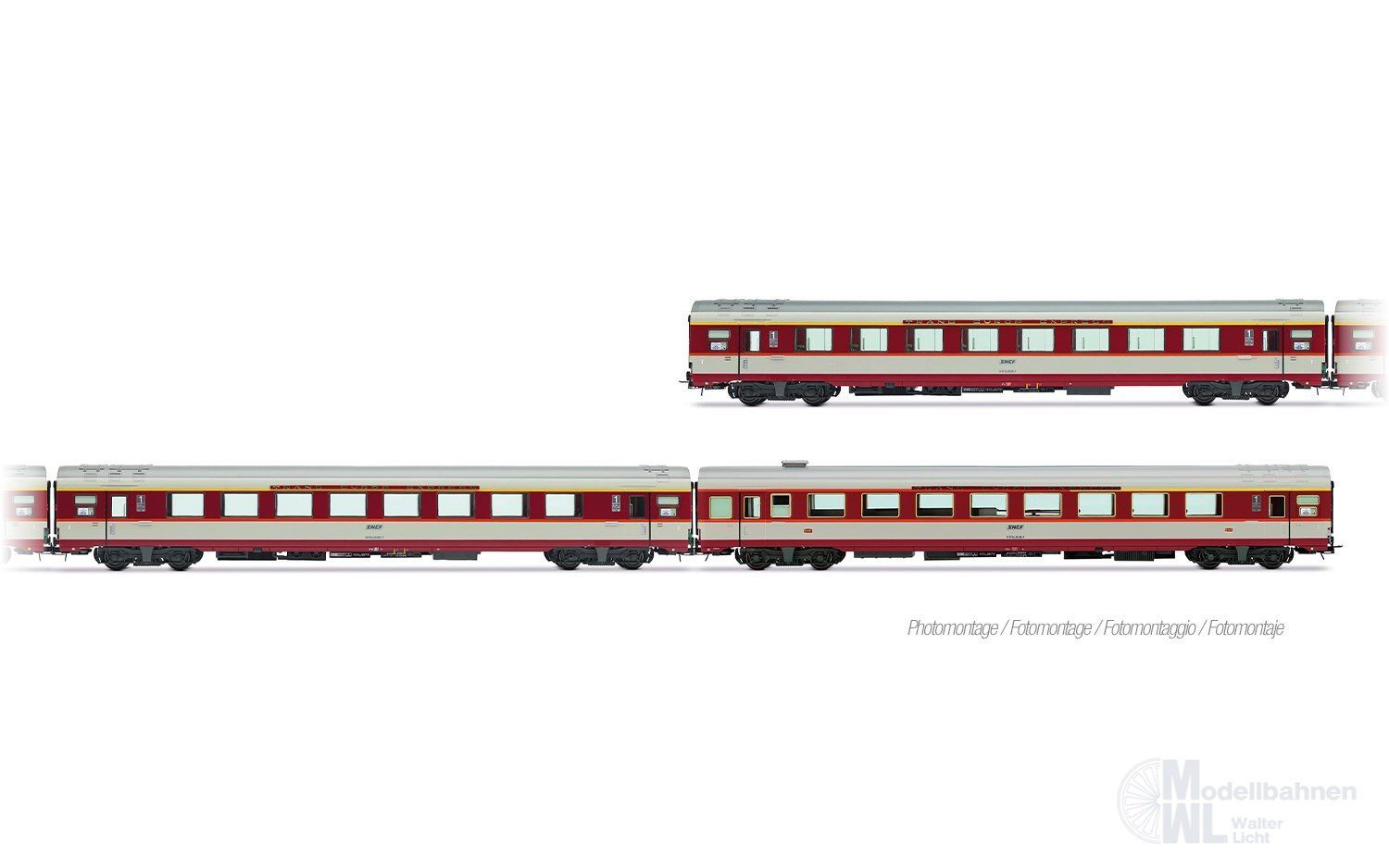 Jouef 4202 - Personenwagen Set SNCF Ep.IV 3.tlg. Capitole A8u + A8tu + A3rtu H0/GL