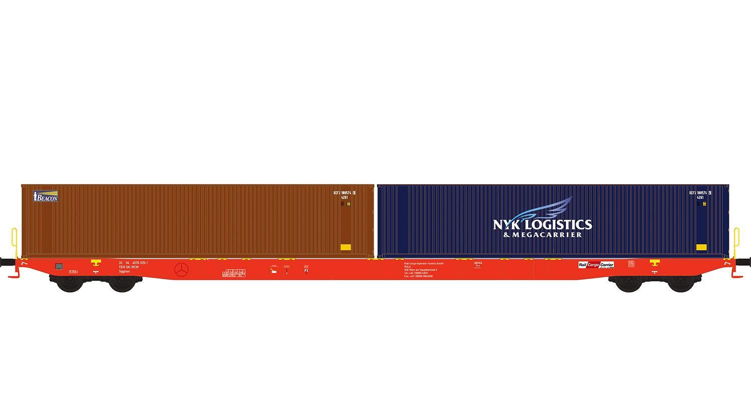 Hobbytrain 23102 - Containerwagen Sggnss'80 RCA Ep.VI N 1:160