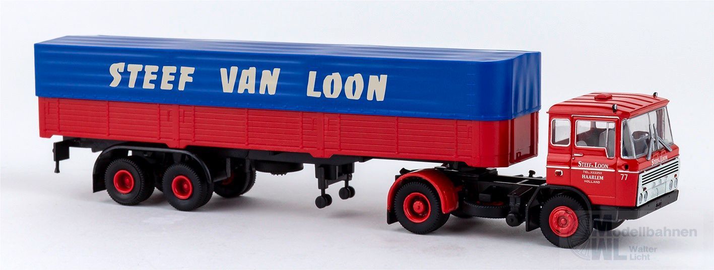Brekina 85281 - DAF FT 2600 Pritsche/Plane-Sattelzug Steef v.L. 77 (NL) H0 1:87
