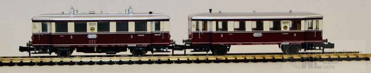 Trix 12093 - MINITRIX - Triebwagen VT 135 055 DRG Ep.II + Beiwagen N 1:160