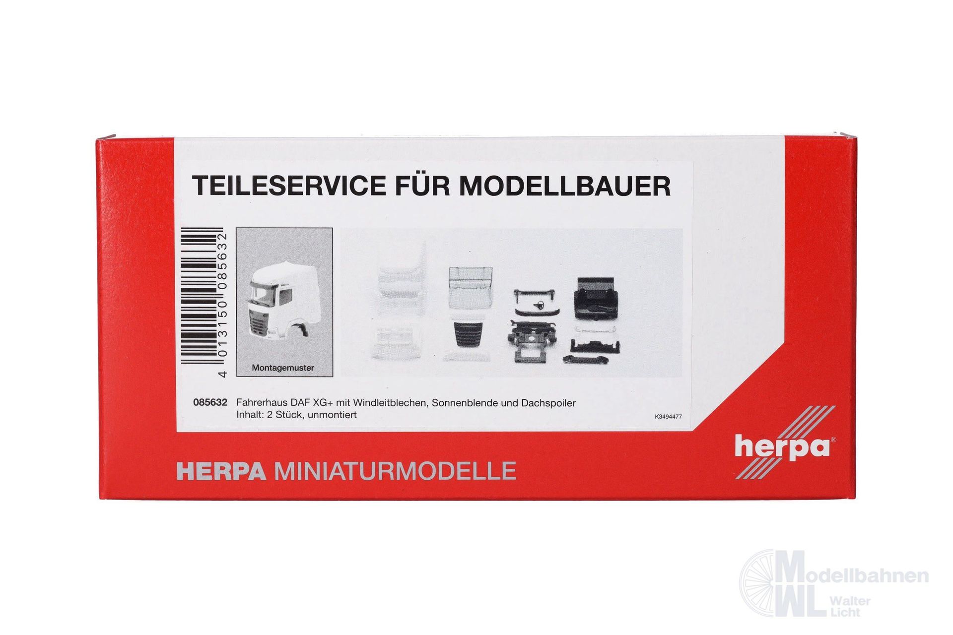 Herpa 085632 - Teileservice Fahrerhaus DAF XG+ mit Windleitblechen und Dachsp. H0 1:87