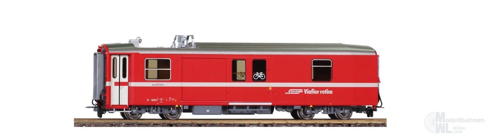 Bemo 3270183 - Packwagen RhB Ep.VI DS 4223 Stromabnehmer demontiert H0m