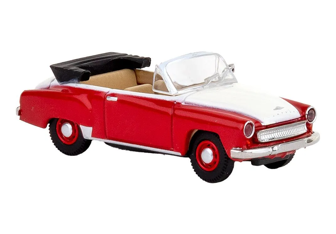 Brekina 27054 - Wartburg 311 Cabrio rot/weiß H0 1:87