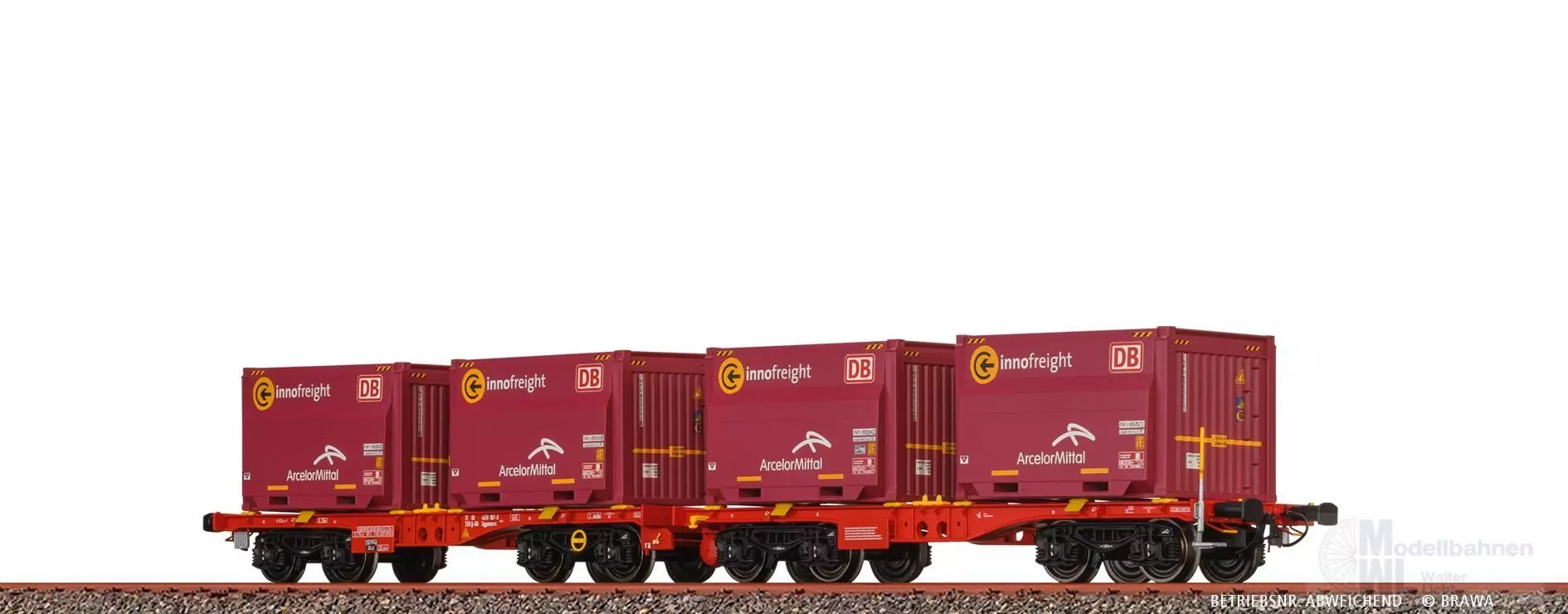 Brawa 50932 - Drehgestellflachwagen DB Ep.VI ArcelorMittal H0/GL