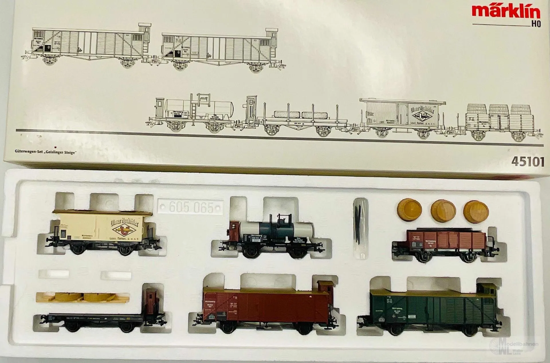 Märklin 45101 - MÄRKLIN - Guterwagen-Set Geislinger Steige K.W.St.E. Ep.I 6.tlg. H0/WS