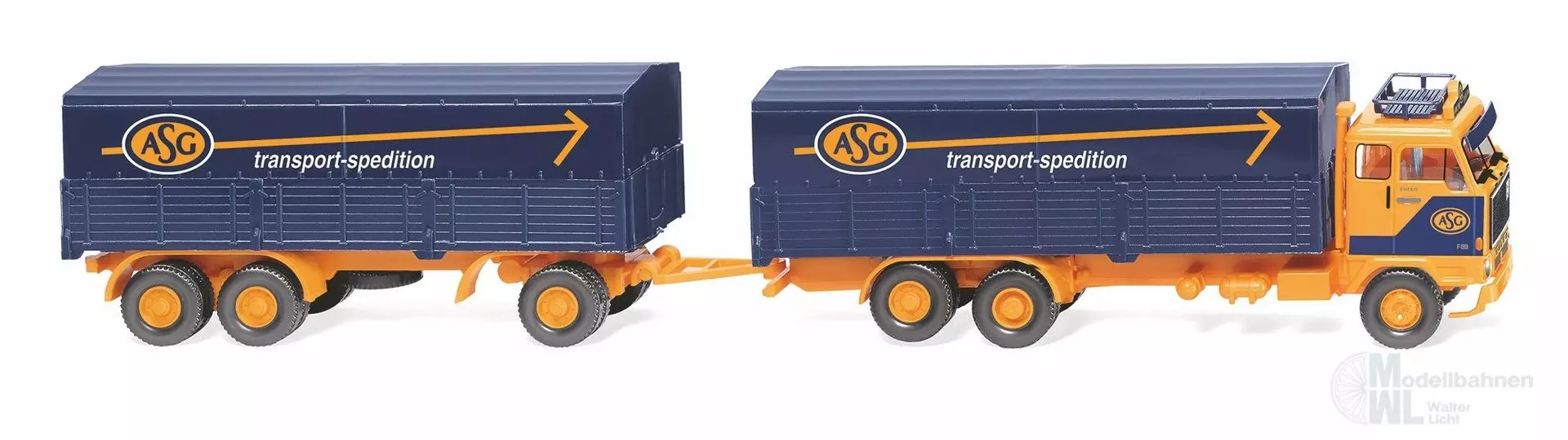 Wiking 043308 - Pritschenhängerzug Volvo F89 H0 1:87