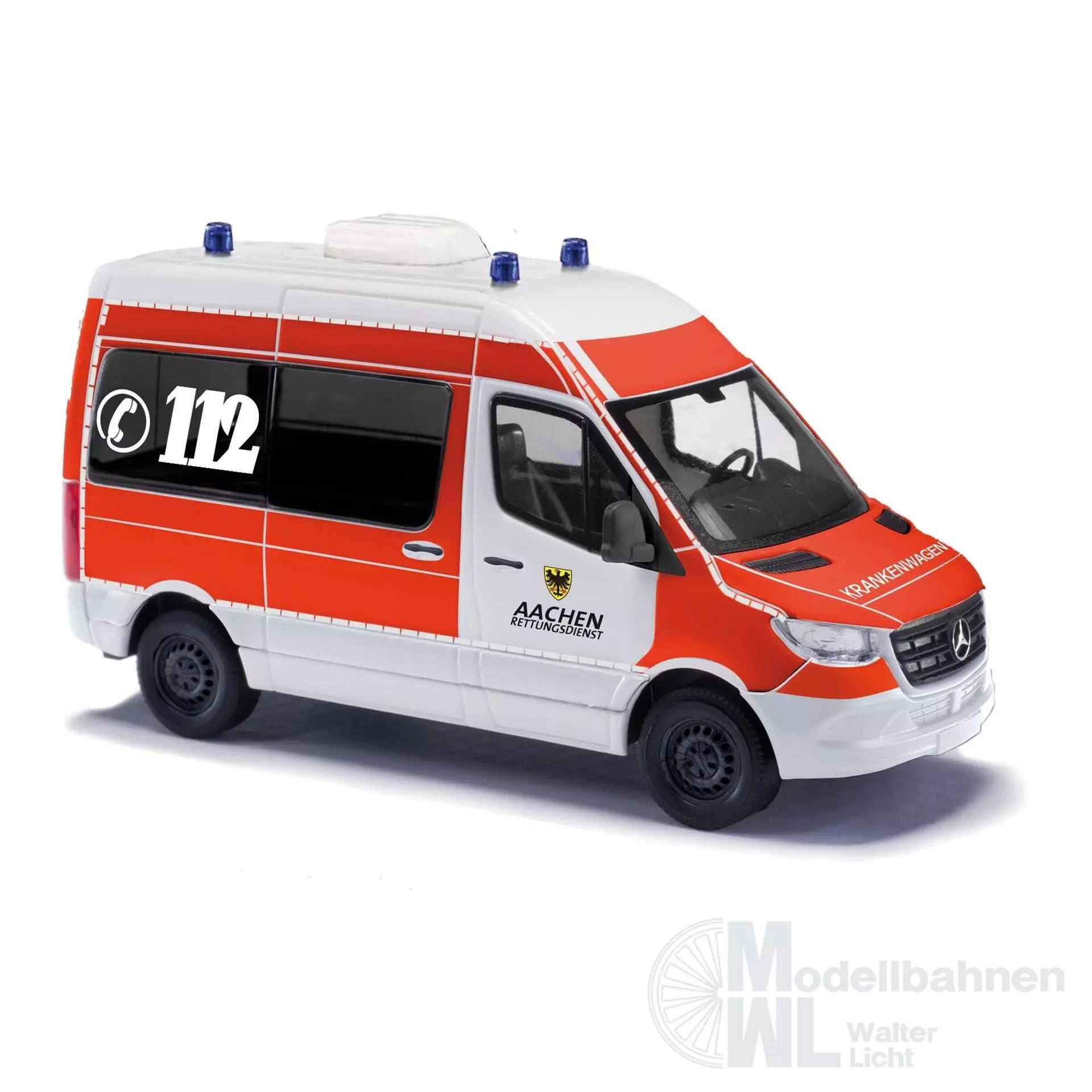 Busch 54060 - Mercedes Sprinter kurz Rettungsdienst Aachen H0 1:87