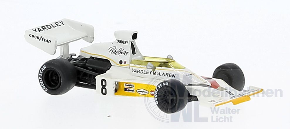 Brekina 22955 - McLaren M23 8 Yardley von Peter Revson Saison 1973 H0 1:87
