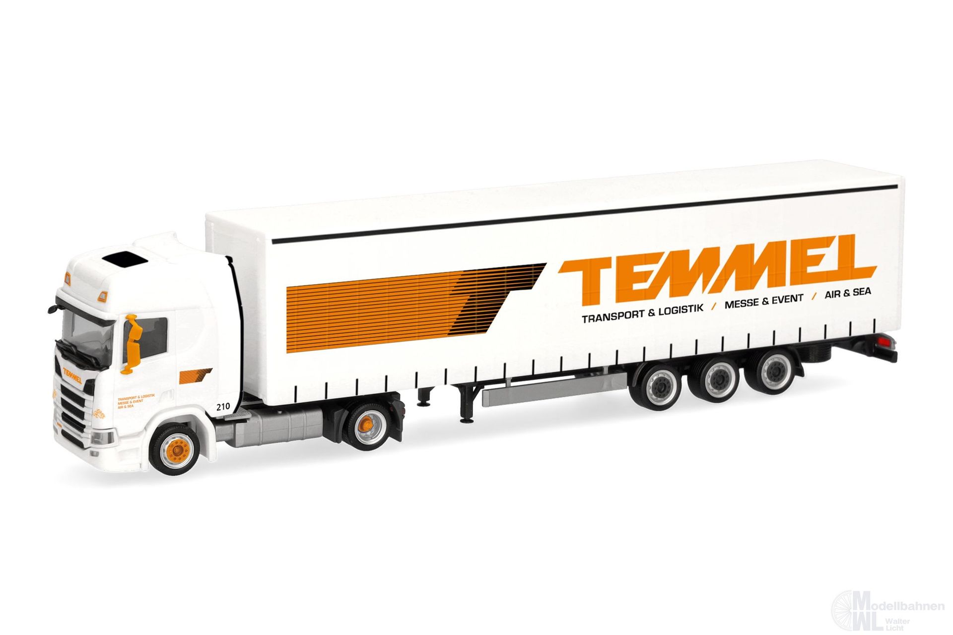 Herpa 321792 - Scania CR 20 HD Lowliner Gardinen Sattelzug Temmel H0 1:87