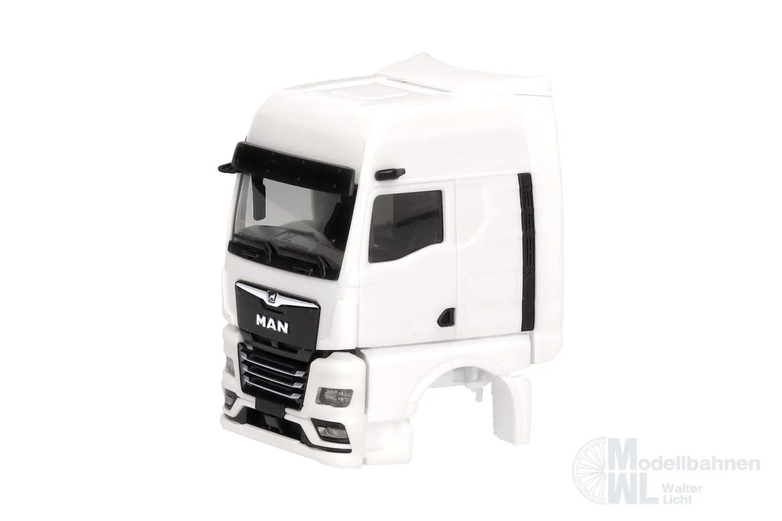 Herpa 086301 - Fahrerhaus MAN eTGX GX Windleitblechen/Spiegelkamera weiß 2 St. H0 1:87