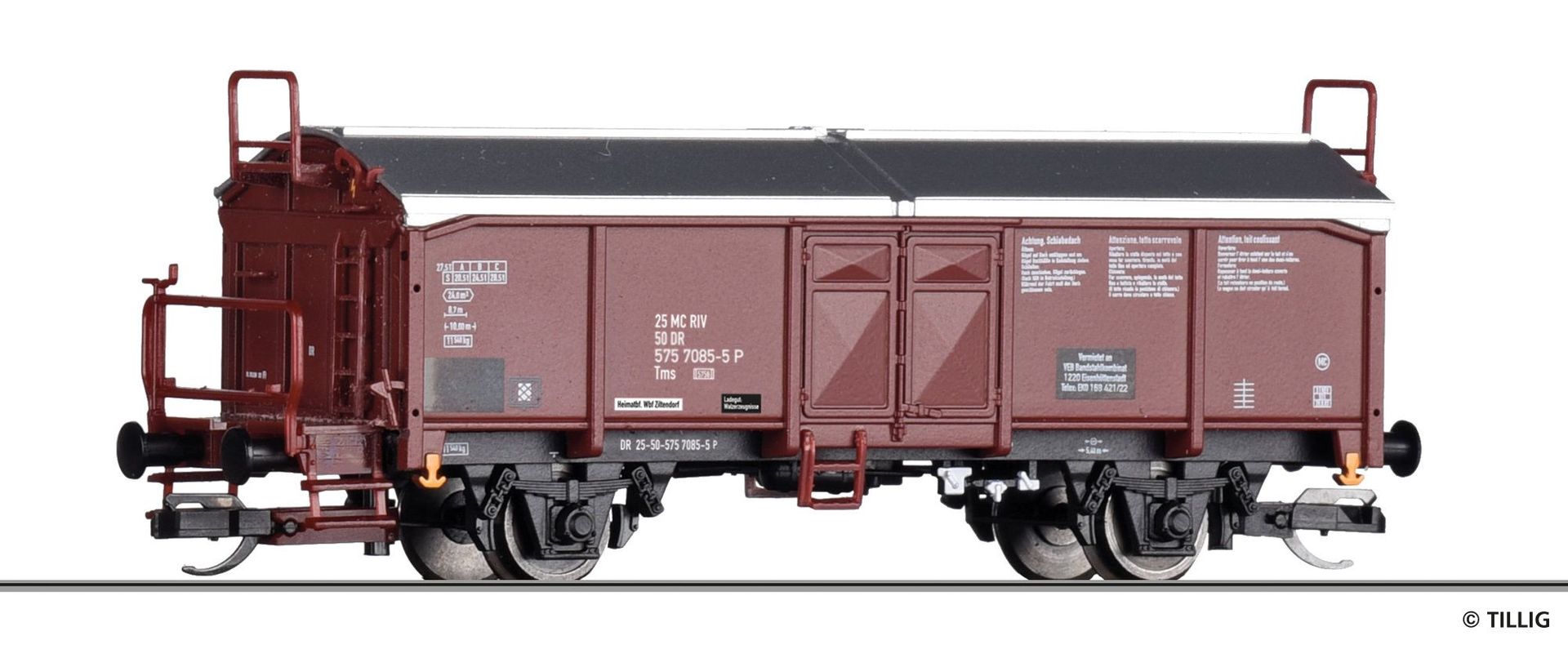 Tillig 17671 - Schiebedachwagen DR Ep.IV Tms 5756 TT 1:120