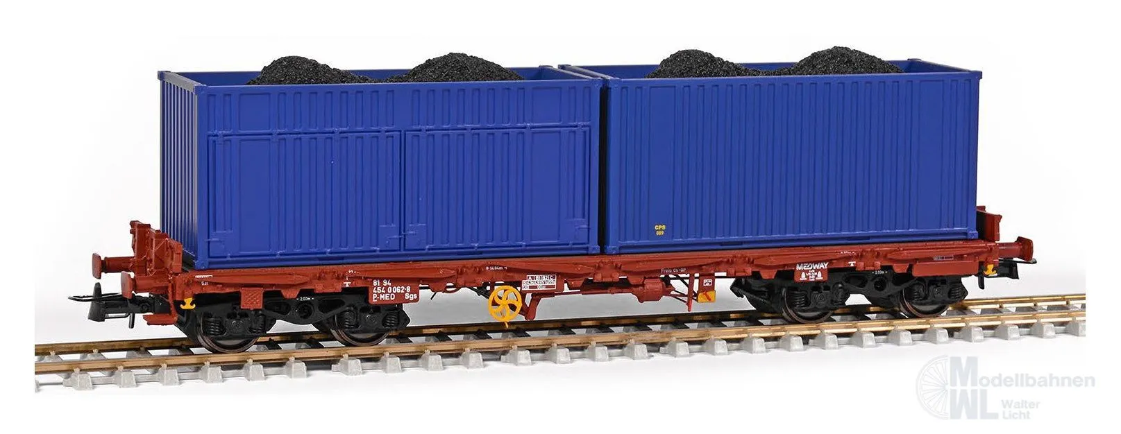 Sudexpress S454062 - Rungenwagen Medway Ep.VI SGS versão freio 2 Container H0/GL