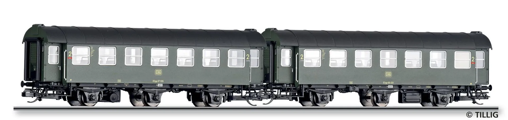 Tillig 01061 - Umbauwagen Paar DB Ep.IV 2.Kl. 2.tlg. TT 1:120