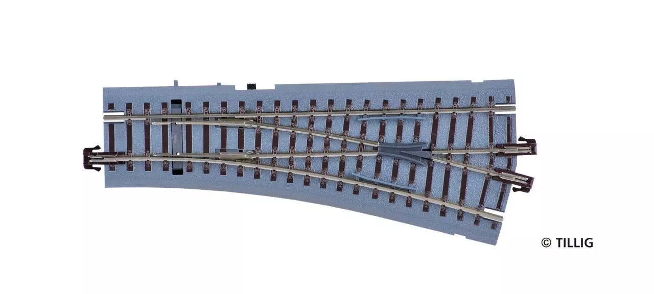 Tillig 83820 - Bettungsgleis-Weiche 15° rechts Hand braun TT 1:120