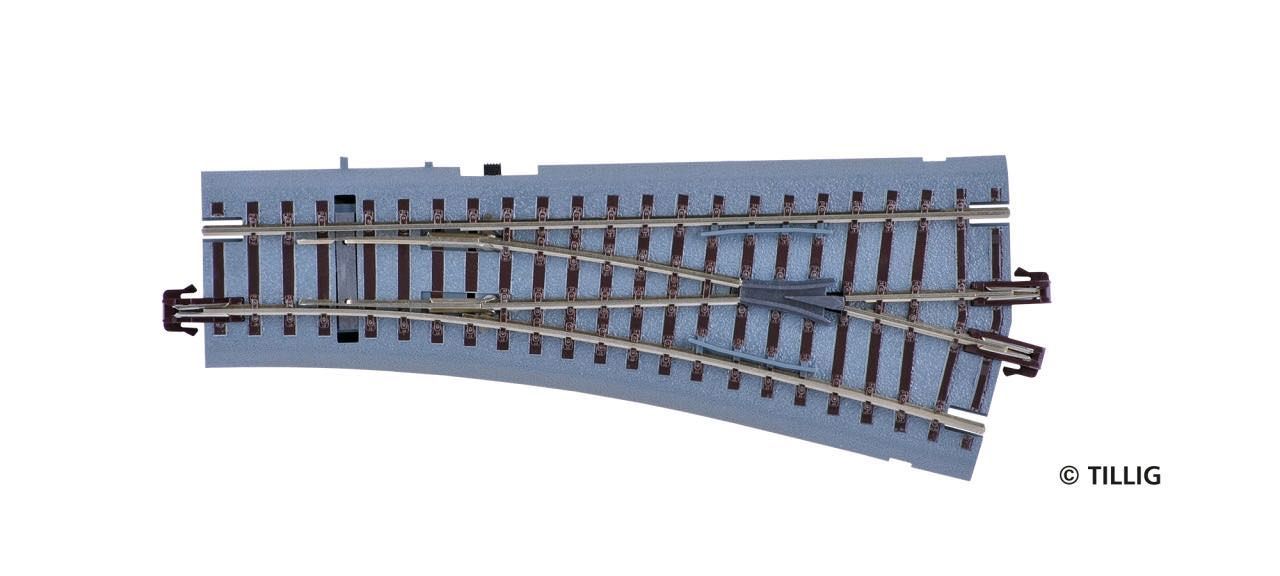 Tillig 83820 - Bettungsgleis-Weiche 15° rechts Hand braun TT 1:120