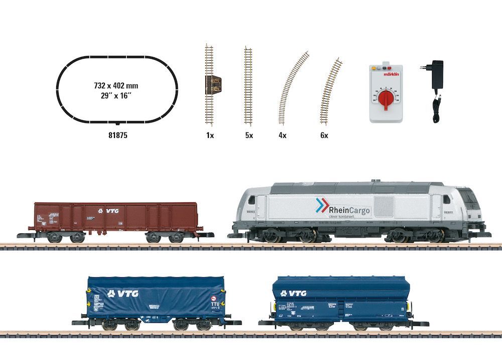 Märklin 81875 - Startpackung Diesellok BR 285 moderner Güterverkehr Z 1:220 Märklin 81875 - Startpackung Diesellok BR 285 moderner Güterverkehr Z 1:220