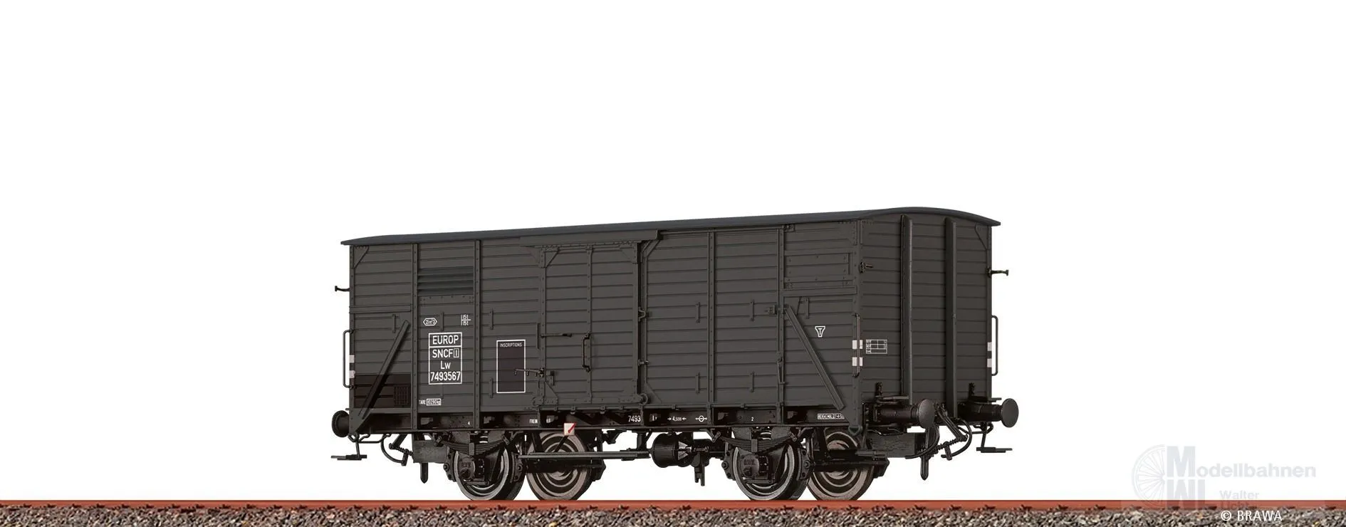 Brawa 49888 - Güterwagen ged. SNCF Ep.III Lw H0/GL