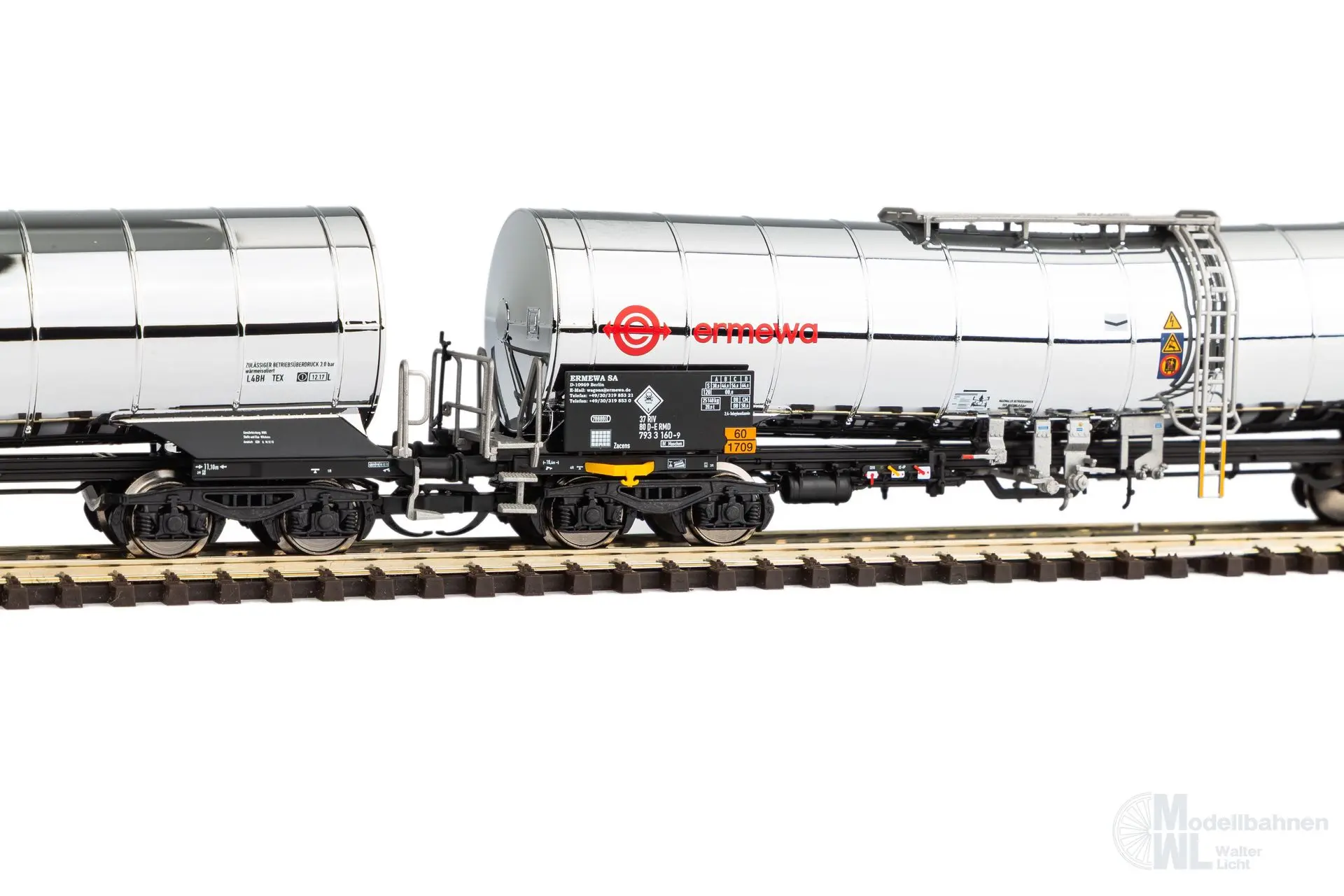 Piko 47683 - Chemiekesselwagen Set Ermewa Ep.VI 2.tlg. TT 1:120