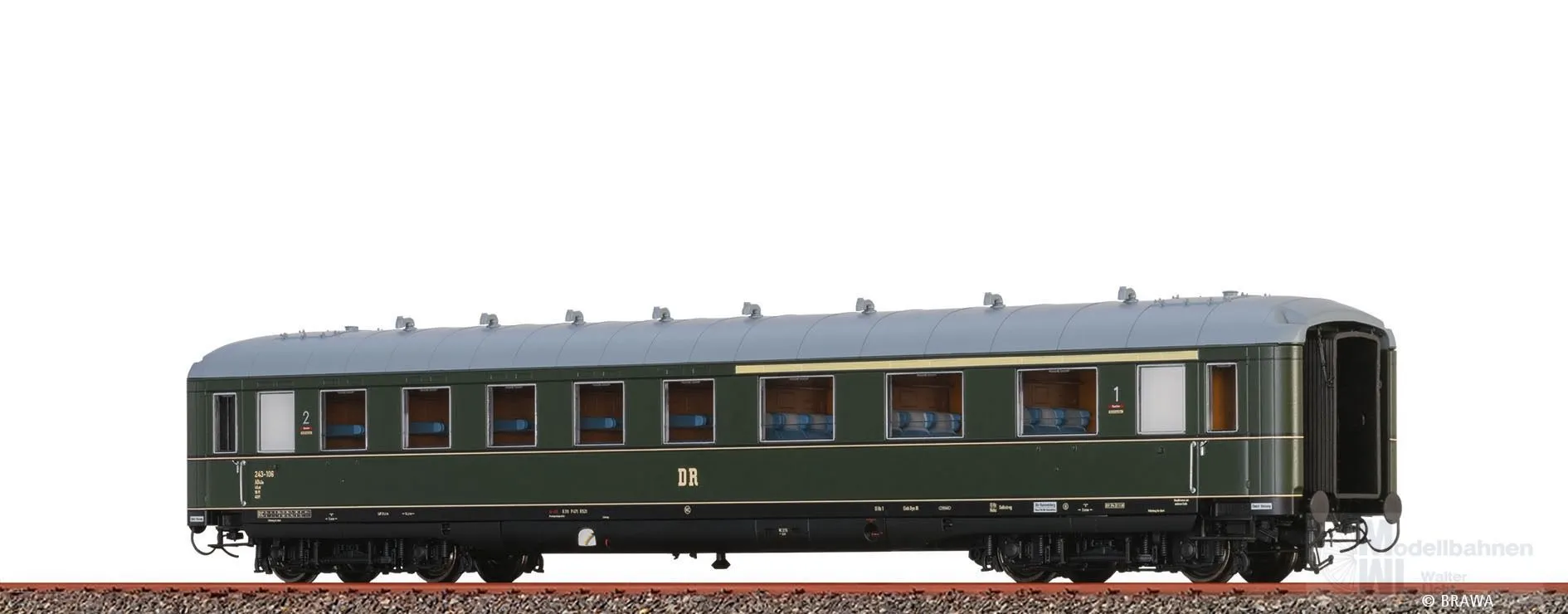 Brawa 51064 - Schürzenwagen DR Ep.III AB4üe 243-106 H0/GL BASIC