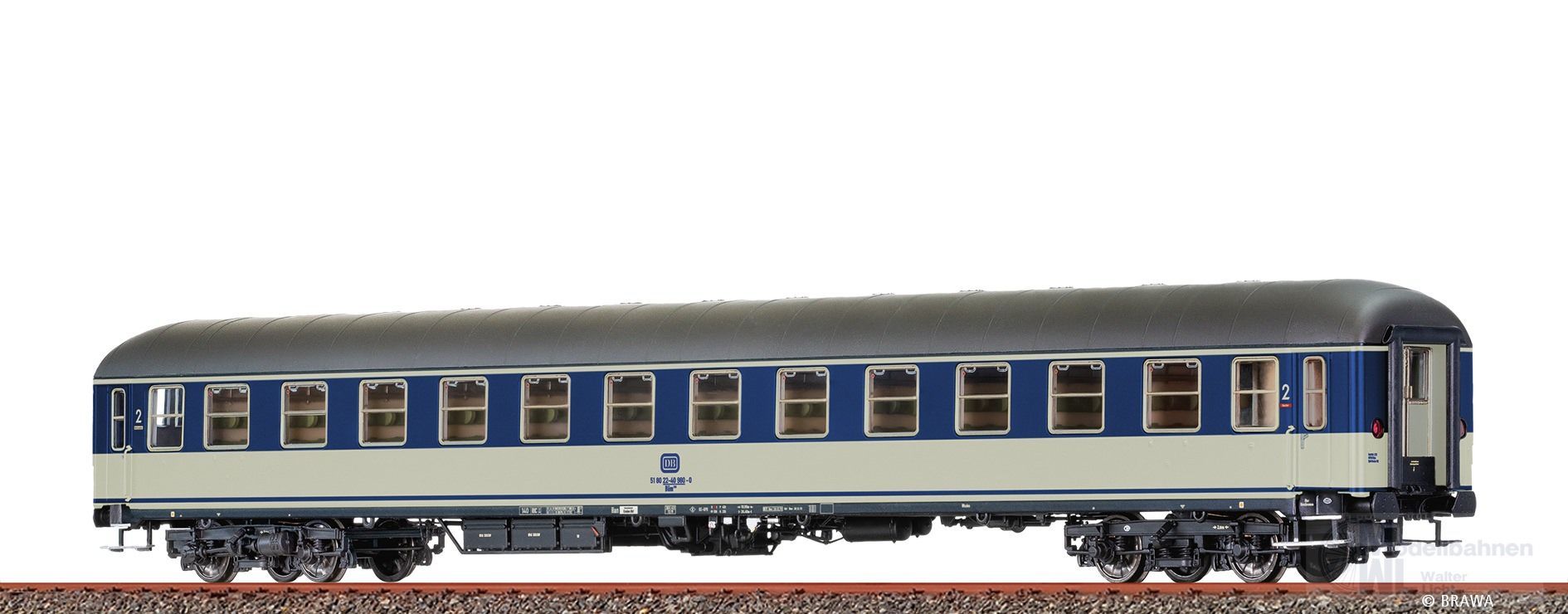 Brawa 58261 - Schnellzugwagen DB Ep.IV Büm 233 H0/GL Innenbeleuchtung