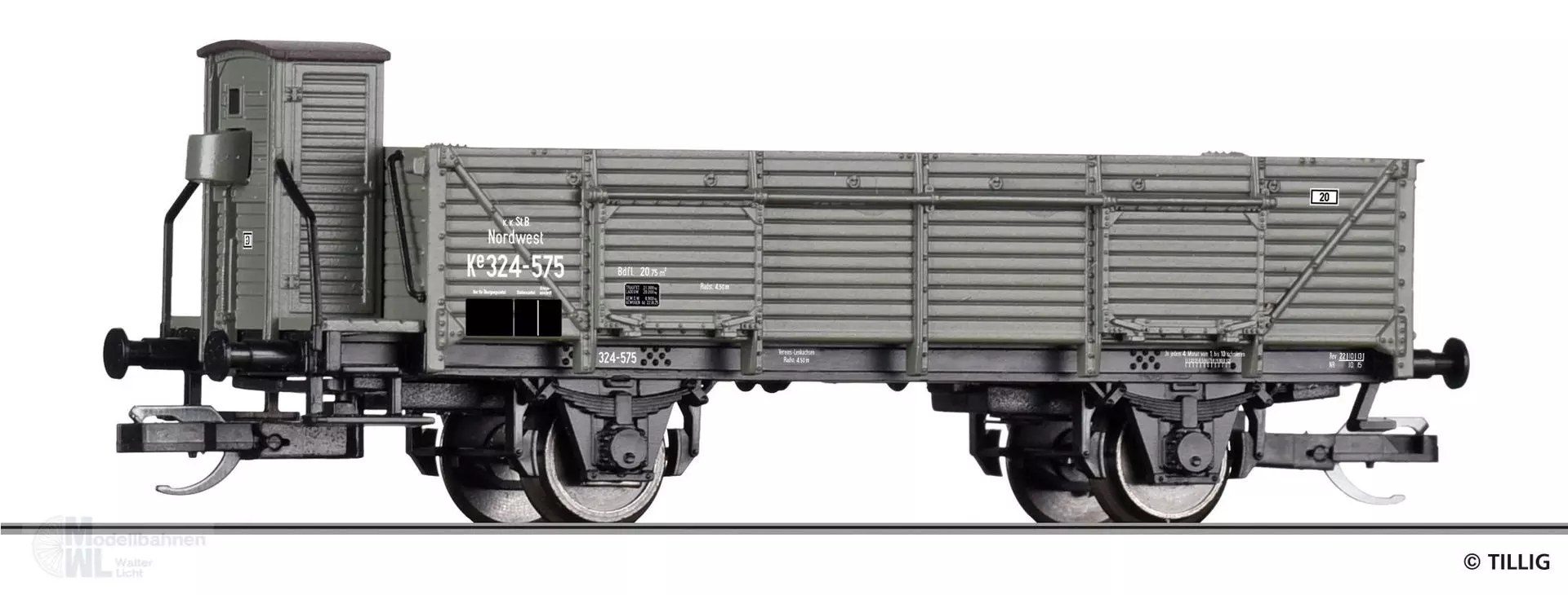 Tillig 17640 - Güterwagen offen Ke k.k.St.B. Ep.I TT 1:120