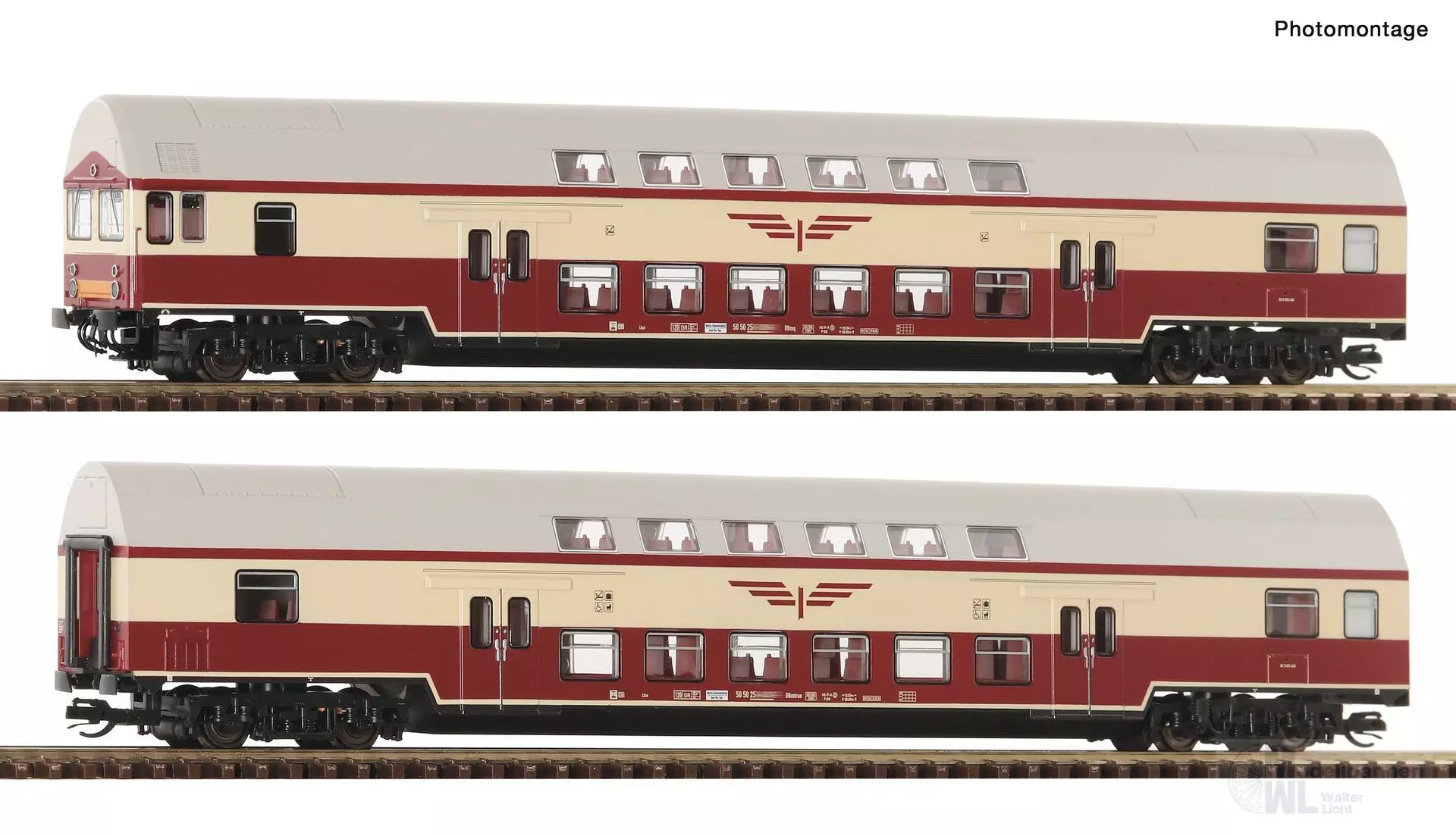 Roco 6280045 - Doppelstockwagen Set DR Ep.IV Sputnik 2.tlg. TT 1:120