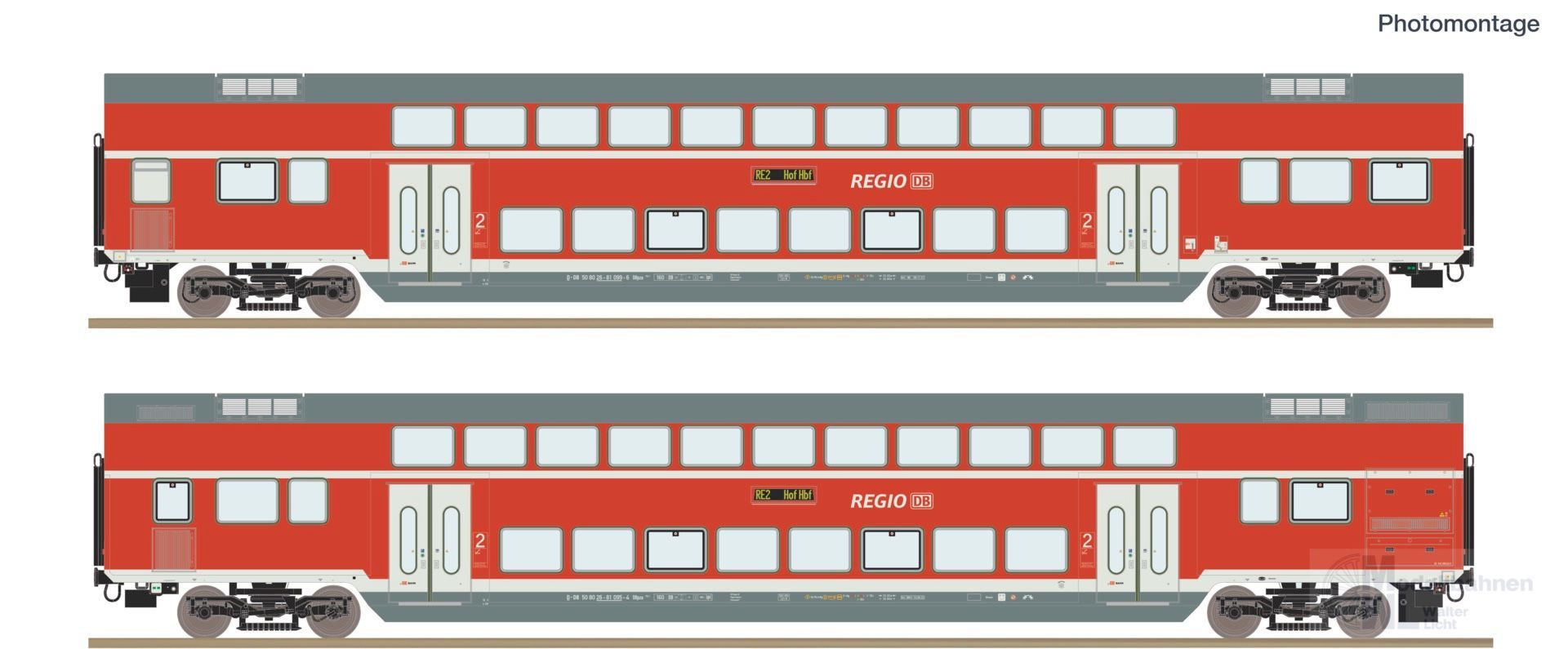 Roco 6220249 - Doppelstockwagen Set DB Ep.VI 2.tlg. H0/WS Digital