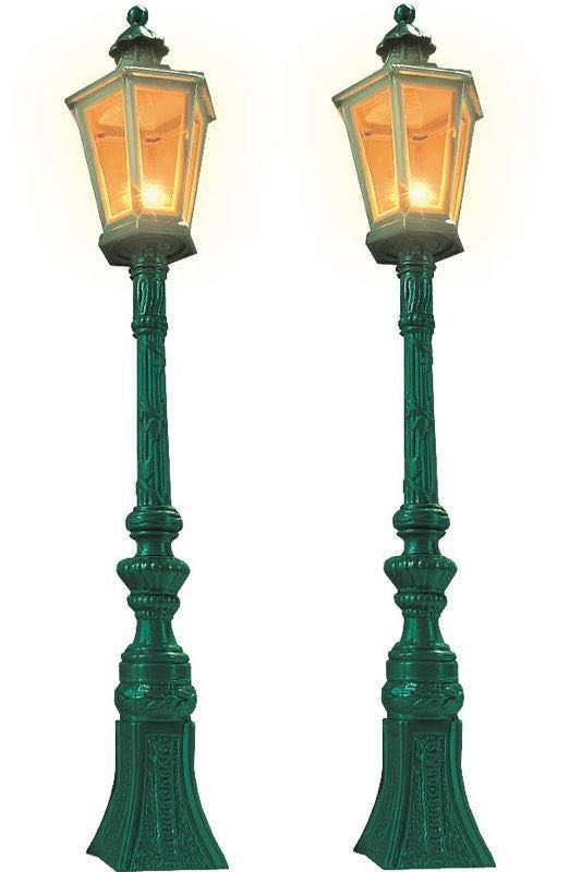 Busch 8621 - 2 Straßenlampen, grün Spur 1 / Spur G