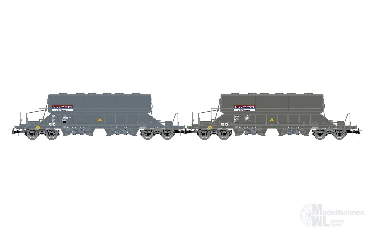 Rivarossi 6668 - Schwenkdachwagen Set NACCO Ep.VI 2.tlg. H0/GL