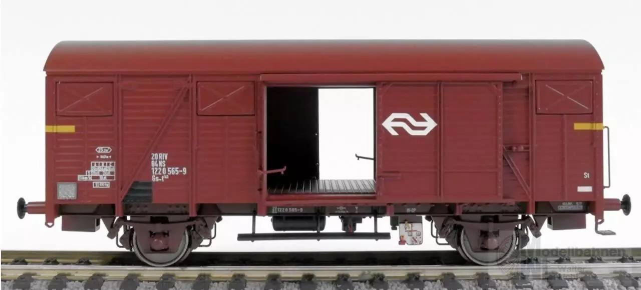 Exact Train 20909 - Güterwagen ged. NS Ep.IV Gs-t 1430 Van G&L mit braunen Luftklappen H0/GL