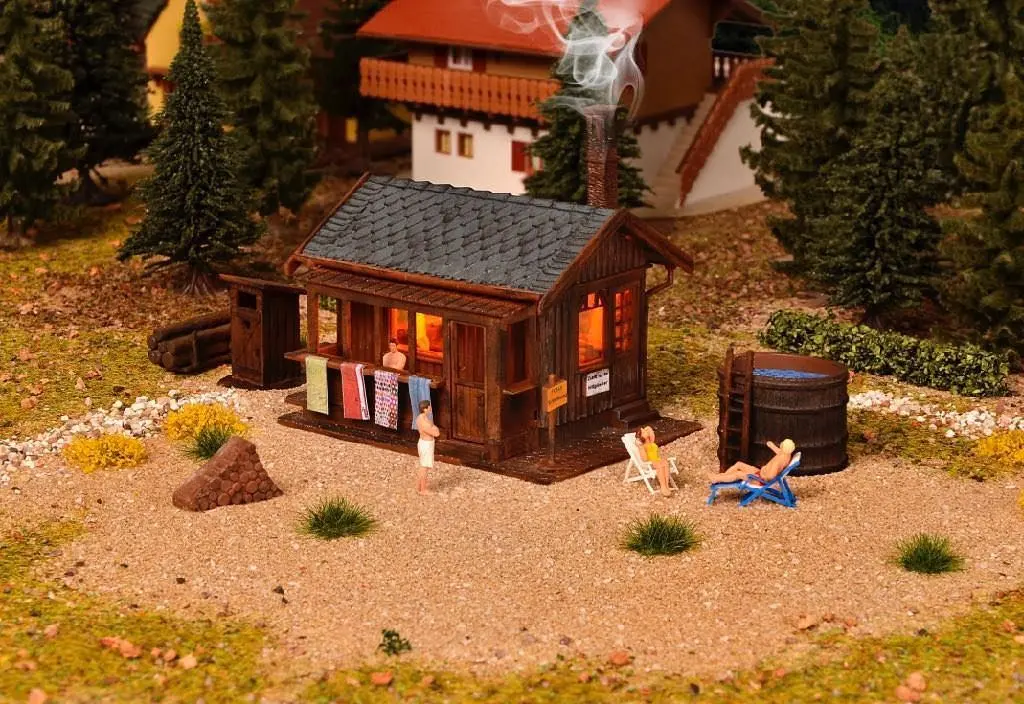 Vollmer 45146 - Sauna mit Zubehör und Bele H0 1:87