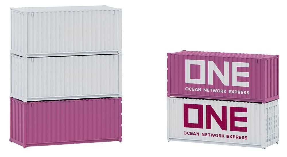 Faller 182052 - 20' Container ONE 5er-Set H0 1:87