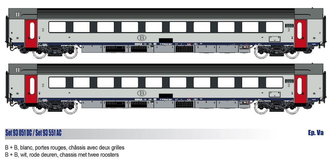 LS Models 93551AC - Personenwagen Set SNCB Ep.Va I11 B+B 2.tlg. H0/WS