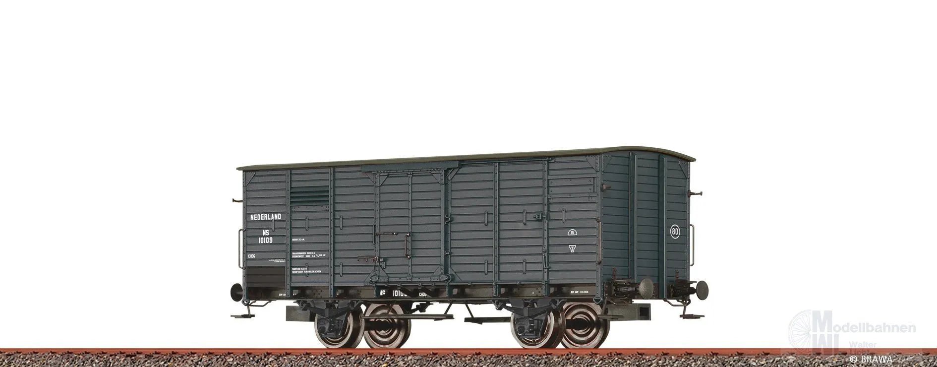 Brawa 49889 - Güterwagen ged. NS Ep.II CHDG H0/GL