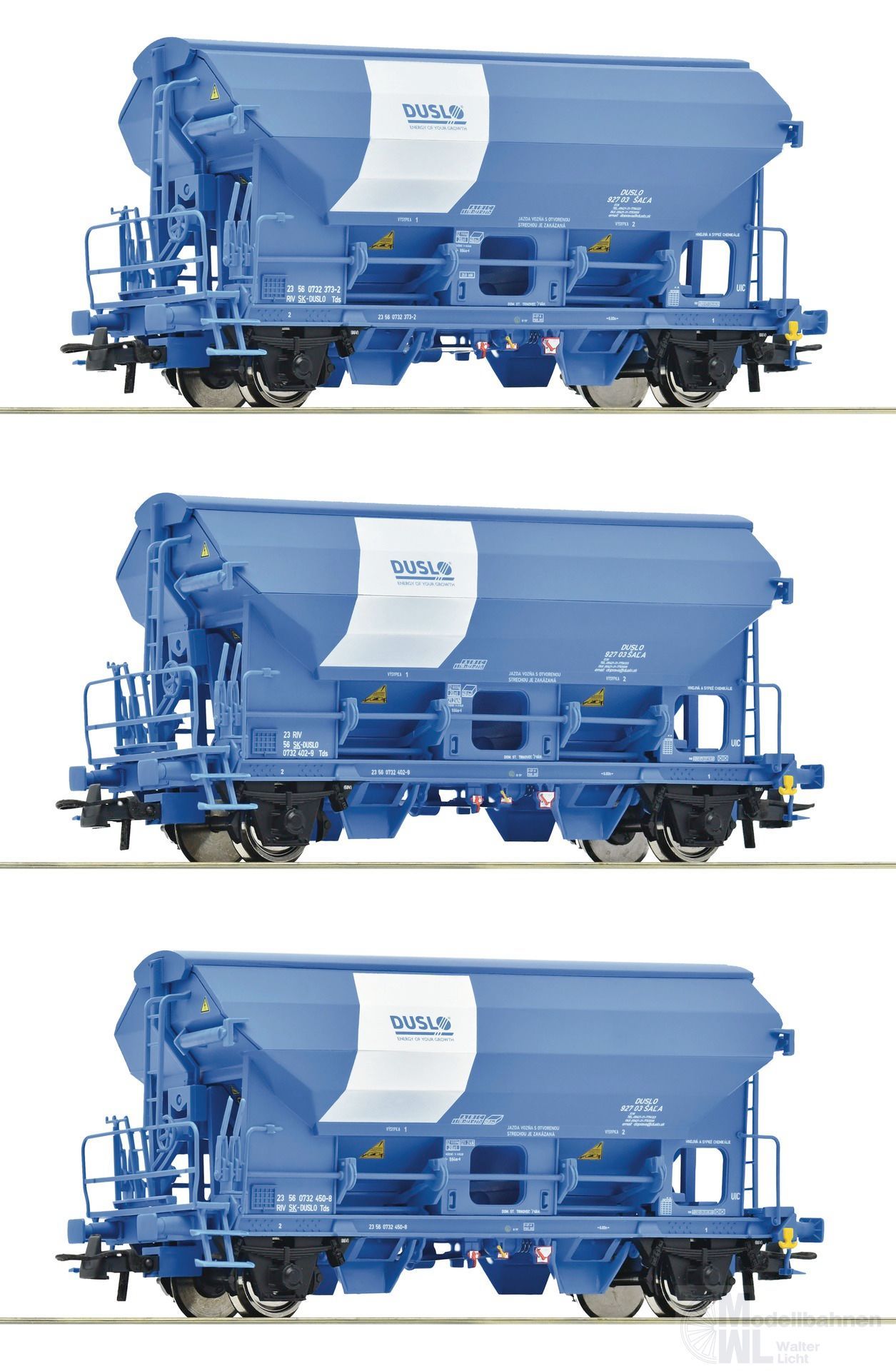 Roco 6600134 - Schwenkdachwagen Set DUSLO Ep.VI 3.tlg. H0/GL